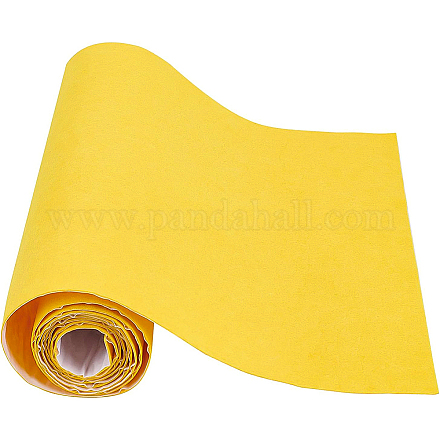 BENECREAT 15.7x78.7(40cmx2m) Self-Adhesive Felt Fabric Yellow Shelf Liner for Cup Mat Making and Jewelry Box Decoration DIY-WH0146-04H-1