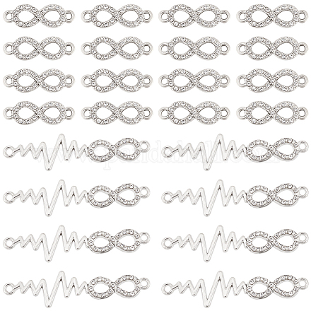 Dicosmetici 60 pz 2 stili lega di fascini del connettore del rhinestone di cristallo FIND-DC0001-39-1