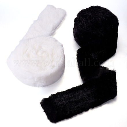 2 рулон 2-х цветных тканей из полиэстера и хлопка с добавлением кроличьей шерсти DIY-TA0012-64-1