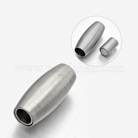 Barrel 304 Stainless Steel Matte Surface Magnetic Clasps STAS-N065-82-1