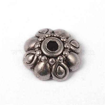 Tibetan Style Alloy Flower Bead Caps PALLOY-ZN1298-AS-RS-1
