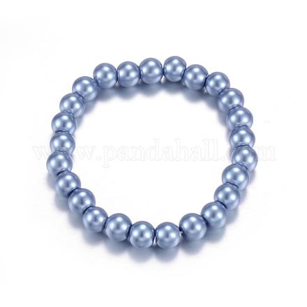 Bracelets en perles de verre stretch X-BJEW-D068-8mm-4-1