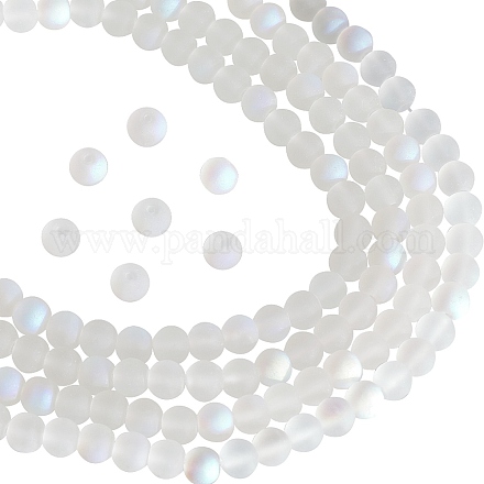 10 нити прозрачных матовых стеклянных бусин GLAA-SC0002-25-1