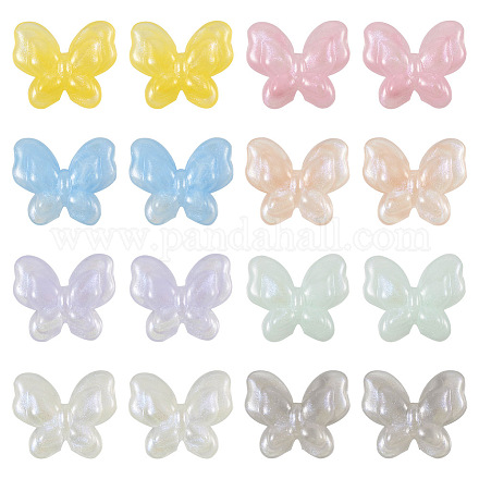 Pandahall 80pcs perles acryliques opaques 8 couleurs OACR-TA0001-24-1