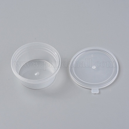 プラスチックビーズ収納ケース  フラットラウンド  透明  5.5x5.5x2.9cm CON-TAC0001-01-1