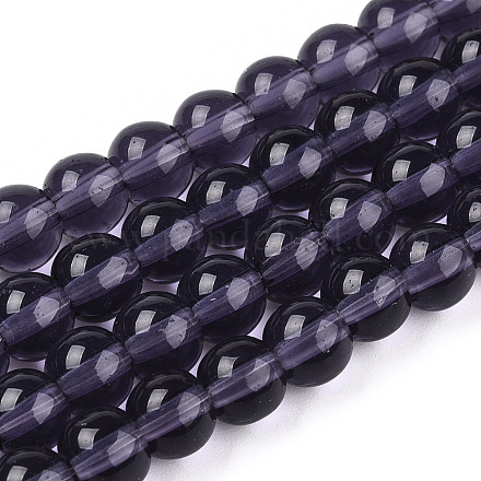 Transparent Glass Beads Strands GLAA-T032-T6mm-03-1