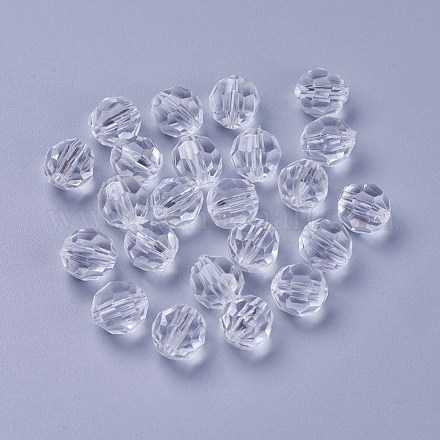 Abalorios de acrílico transparentes X-DB10mmC01-1