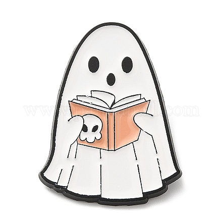 Épingle en émail fantôme sur le thème d'Halloween JEWB-E023-06EB-02-1