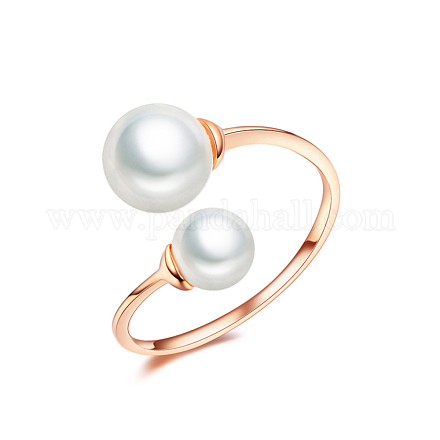 Anelli per polsini con perle di conchiglia RJEW-EE0003-002R-D-1