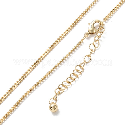 Brass Curb Chain Necklaces X-NJEW-K123-09G-1