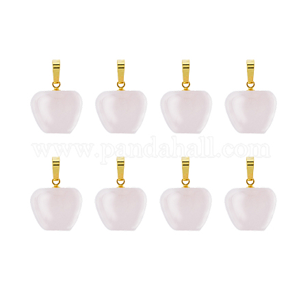 8 шт. подвески-яблоки для учителя из натурального розового кварца G-FI0001-26-1