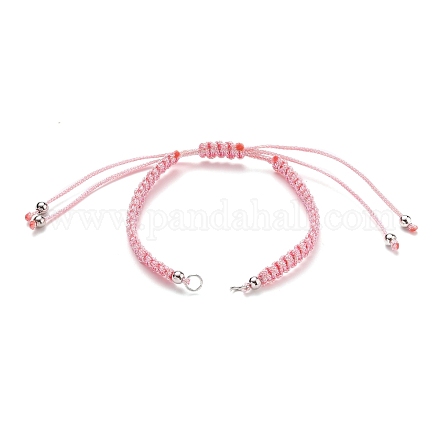 Fabrication de bracelet en fil de polyester tressé réglable AJEW-JB00844-02-1