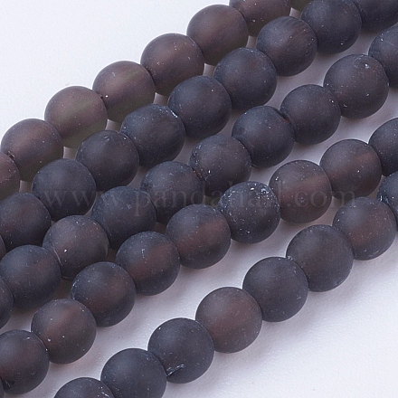 Chapelets de perle en quartz fumé naturel G-G735-28F-4mm-1