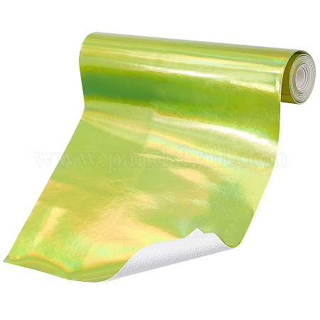 Shop GORGECRAFT 8”x 47”Laser Holographic Leather Vinyl Fabric Yellow  Reflective Faux Mirror PU Leather Radium Film Waterproof Sparkle Sheet Craft  for Sewing Clothing Bags Headwear DIY Bow Craft for Jewelry Making 