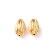 Brass Beads, Corrugated Rice, Long-Lasting Plated, Lead Free & Cadmium Free, Rack Plating, Real 24K Gold Plated, 8x5mm, Hole: 0.9mm