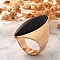 Resin Horse Eye Finger Rings, Golden Tone Alloy Statement Rings for Women, Black, US Size 8 1/2(18.5mm), Horse Eye: 37x13mm
