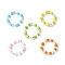 5Pcs 5 Colors Acrylic & Glass Seed Beaded Stretch Rings Set, Stackable Rings for Women, Mixed Color, US Size 12 1/4(21.5mm), 1Pc/color