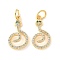 Brass Micro Pave Cubic Zirconia Pendants, Snake Charms, with Jump Ring, Real 18K Gold Plated, 17x10x4mm, Hole: 3.5mm