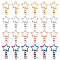 40Pcs 4 Styles Alloy Swivel Clasps Lanyard Snap Hook, for Lanyard Key Rings Crafting Supplies, Star, Mixed Color, 43~49mm, 10pcs/style