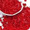 Transparent Colours Glass Seed Beads, Donut, Red, 6.5x3mm, Hole: 1.8mm, about 30pcs/10g