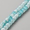 Two Tone Transparent Crackle Glass Beads Strands, Rondelle, Cyan, 10x8mm, Hole: 1.4mm, about 96~100pcs/strand, 29.92~31.30''(76~79.5cm)