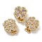 Brass Micro Pave Cubic Zirconia Box Clasps, Real 18K Gold Plated, Flower, Mixed Color, 20x15x10.5mm, Hole: 1.4mm