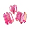 Electroplated Natural Quartz Crystal Graduated Beads Strands, Nuggets, Top Drilled, Deep Pink, 21~43x5~13mm, Hole: 1mm, 3pcs/set