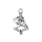 Tibetan Style Alloy Pendants for Halloween, Skeleton, 25.5x15x3mm, Hole: 2mm
