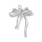 Brass Micro Pave Clear Cubic Zirconia Pendants, Bowknot, Platinum, 24x20x3.5mm, Hole: 1mm