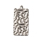 Textured 304 Stainless Steel Pendants, Stainless Steel Color, Rectangle, 33.5x16x1.5mm, Hole: 1.5mm