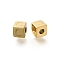 Ion Plating(IP) 304 Stainless Steel Beads, Cube with Letter, Real 14K Gold Plated, Letter C, 5x5x5mm, Hole: 2mm
