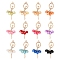 12Pcs 12 Colors Alloy Big Pendants, with Resin & Crystal Rhinestone, Faceted, Ballerina, Golden, Mixed Color, 59~60x30~31x4.5mm, Hole: 2.5mm, 1pc/color