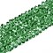 Transparent Glass Beads Strands, Triangle, Faceted, Sea Green, 3~3.5x4~4.5x4~4.5mm, Hole: 0.8mm, about 121~131pcs/strand, 14.37~15.35 inch(36.5~39cm)