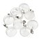 White Watermelon Stone Glass Pendants, with 201 Stainless Steel Finding, Flat Round, 24x20x7mm, Hole: 4x7mm