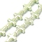 Handmade Porcelain Beads, Bright Glazed Porcelain, Cross, Honeydew, 16~17x13~13.5x5.5mm, Hole: 1.4mm, about 20pcs/strand, 13.39 inch(34cm)