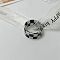 1Pc Tartan Pattern Acrylic Finger Rings for Women, Black, Inner Diameter: 19mm