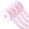 Polyester Lace Trim, with ABS Pearls, Pink, 1-1/2 inch(38mm), about 4.51 Yards(4.12m)/Set