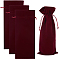 4Pcs Velvet Wine Bottle Packing Pouches, Drawstring Bags, Rectangle, Dark Red, 37.5x15.2x0.7cm