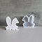 Easter Theme DIY Display Silicone Molds, Resin Casting Molds, for UV Resin, Epoxy Resin Craft Making, Candle Making, Rabbit Ear, White, 95x96x21mm