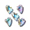 Glass Pendants, Heart, AB Color, Faceted, Clear AB, 17x13.5x5mm, Hole: 1.4mm