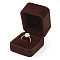Velvet Ring Boxes, Rectangle, Coconut Brown, 6x5.1x4.5cm