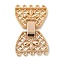 Brass Fold Over Clasps, Bowknot, 5-Strand, 10-Hole, Real 18K Gold Plated, 33x20mm, Hole: 1.2mm