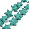 Synthetic Coral Dyed Carved Beads Strands, Starfish, Medium Sea Green, 21~21.5x19.5~21x8.5mm, Hole: 1mm, about 20pcs/strand, 13.39''(34cm)