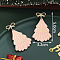 Alloy Enamel Dangle Stud Earrings, with Acrylic, Golden, Christmas Tree, 50x32mm