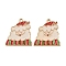 Christmas Alloy Enamel Pendants, Light Gold, Santa Claus, 24.5x22.5x1.5mm, Hole: 1.6mm
