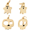 10Pcs 2 Styles 316 Surgical Stainless Steel Enamel Charms, with Jump Rings, for Halloween, Ghost & Skull, Real 14K Gold Plated, 10~10.5x8~10x1mm, Hole: 2~2.6mm, 5pcs/style