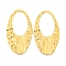 Ion Plating(IP) 304 Stainless Steel Pendants, Textured, Oval Charm, Real 18K Gold Plated, 40x21x2mm, Hole: 23x13mm