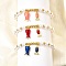 Brass Cubic Zirconia Stretch Bracelets, Fish, with Enamel, ABS Imitation Pearl,  Rack Plating, Long-Lasting Plated, Lead Free & Cadmium Free, Real 18K Gold Plated, Mixed Color, Inner Diameter: 2 inch(5.15cm)