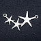 Non-Tarnish 201 Stainless Steel Stamping Blank Links connectors, Star, Stainless Steel Color, 14.5x26.5x1mm, Hole: 1.2mm