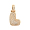 Brass Micro Pave Clear Cubic Zirconia Pendants, Real 18K Gold Plated, Letter L, 31x15x5mm, Hole: 3x6mm